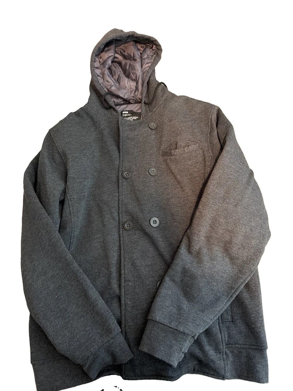 Empyre Men’s Hooded Quilted Jacket XL Gray Skate Streetwear